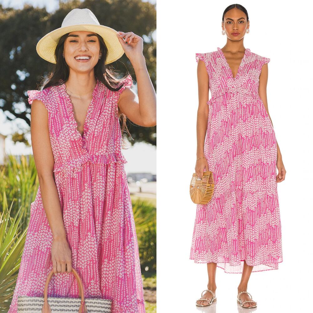 Banjanan Constance Dress Maiden Grass Raspberry Rose